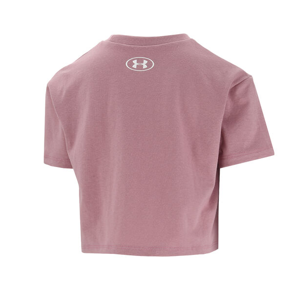 Remera Entrenamiento Under Armouer Crop Sstyle Logo Ni&ntilde;a