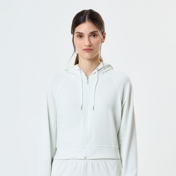 Buzo  Loop Up Lounge Soft Mujer- Comfort Blend- Crop/ Con Cierre