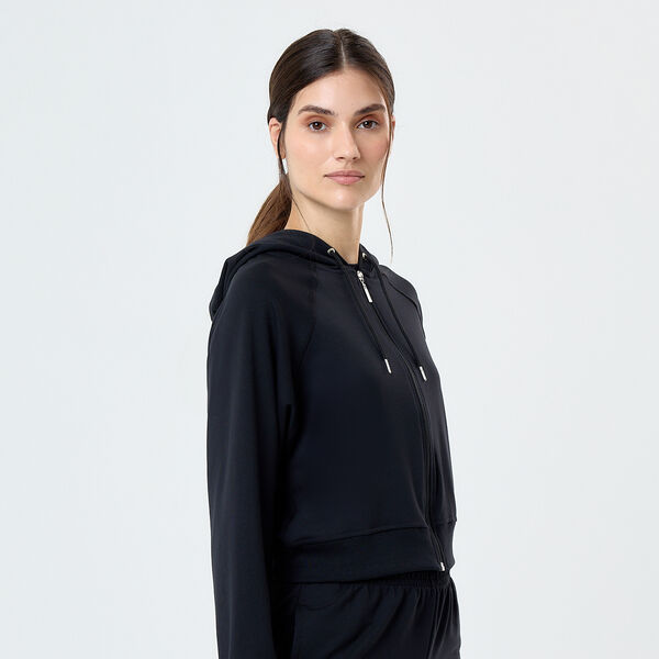Buzo Loop Up Lounge Soft para Mujer - Comfort Blend - Crop/ Con Cierre