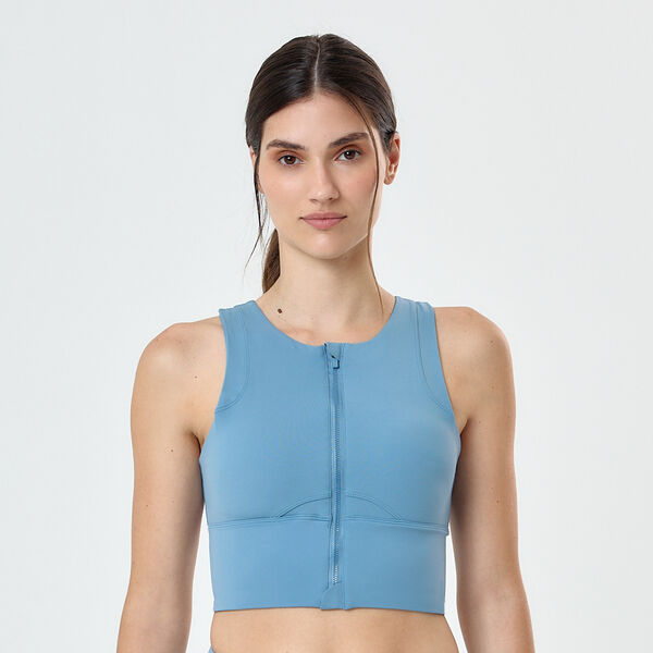 Top Loop Up Aura Blend Zipper Mujer- Lift Up-Impacto Medio