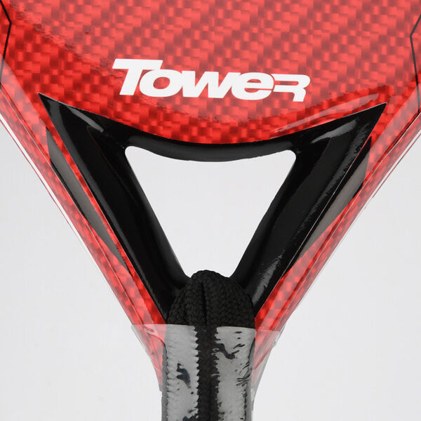 Paleta P&aacute;del Tower Black Fire Carbon 3k 38mm con funda