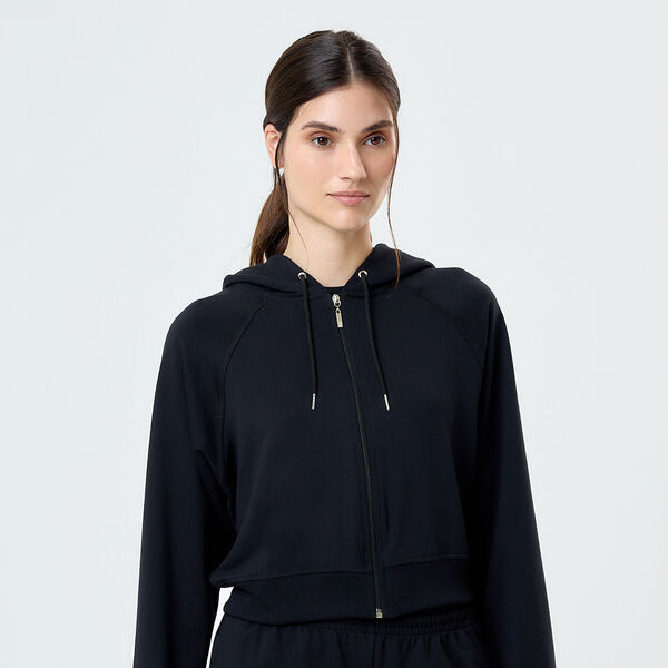 Buzo Loop Up Lounge Soft para Mujer - Comfort Blend - Crop/ Con Cierre