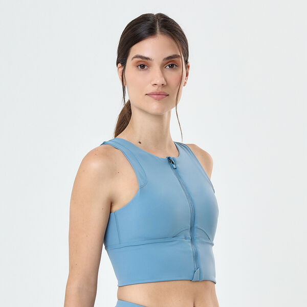 Top Loop Up Aura Blend Zipper Mujer- Lift Up-Impacto Medio
