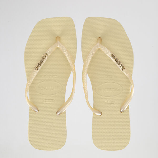 Ojotas Havaianas Slim Square Logo Metallic goma Mujer