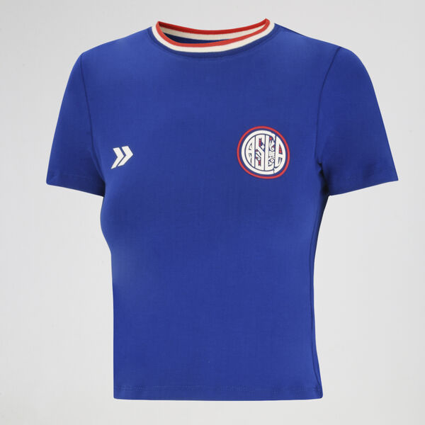 Remera San Lorenzo Atomik Retro Slim Crop 2026 Mujer poli&eacute;ster