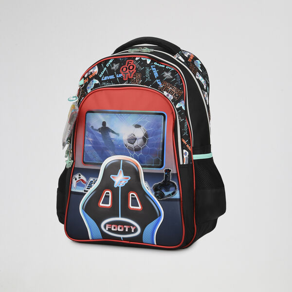 Mochila Footy Espalda Pro Gamer 18 Ni&ntilde;o con estuche
