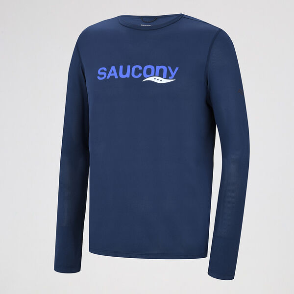 Remera Running Saucony Manga Larga Stopwatch Hombre