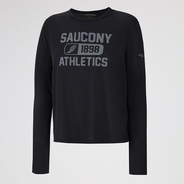 Remera Running Saucony Stopwatch Graphic Manga Larga Mujer