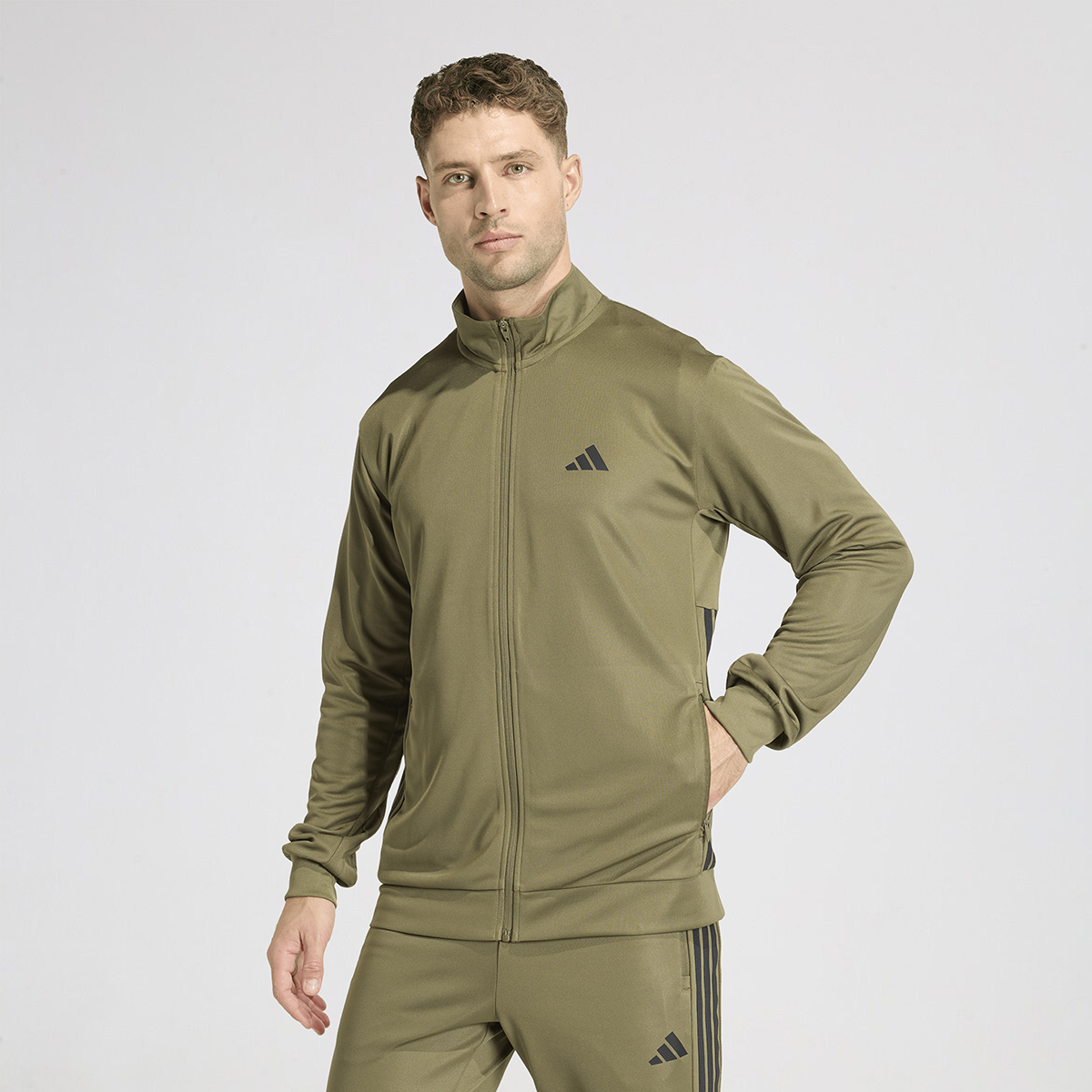 Buzo con Cierre Entrenamiento adidas Essentials 3 Tiras Hombre,  image number null