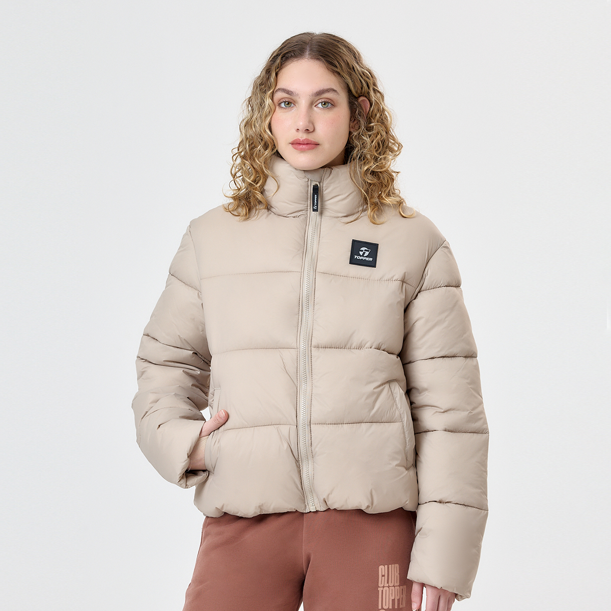 Campera Topper Puffer Cropped Mujer,  image number null