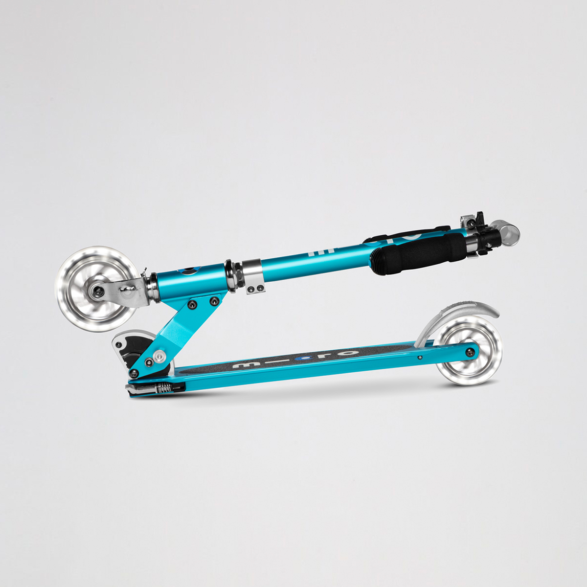 Monopat&iacute;n Micro Ocean Blue Plegable Led Infantil,  image number null