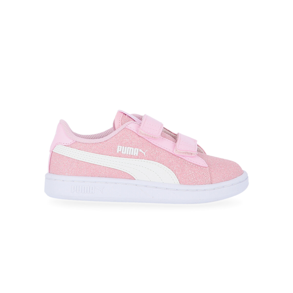 zapatillas Puma niña Smash Blanco Rosa velcro /