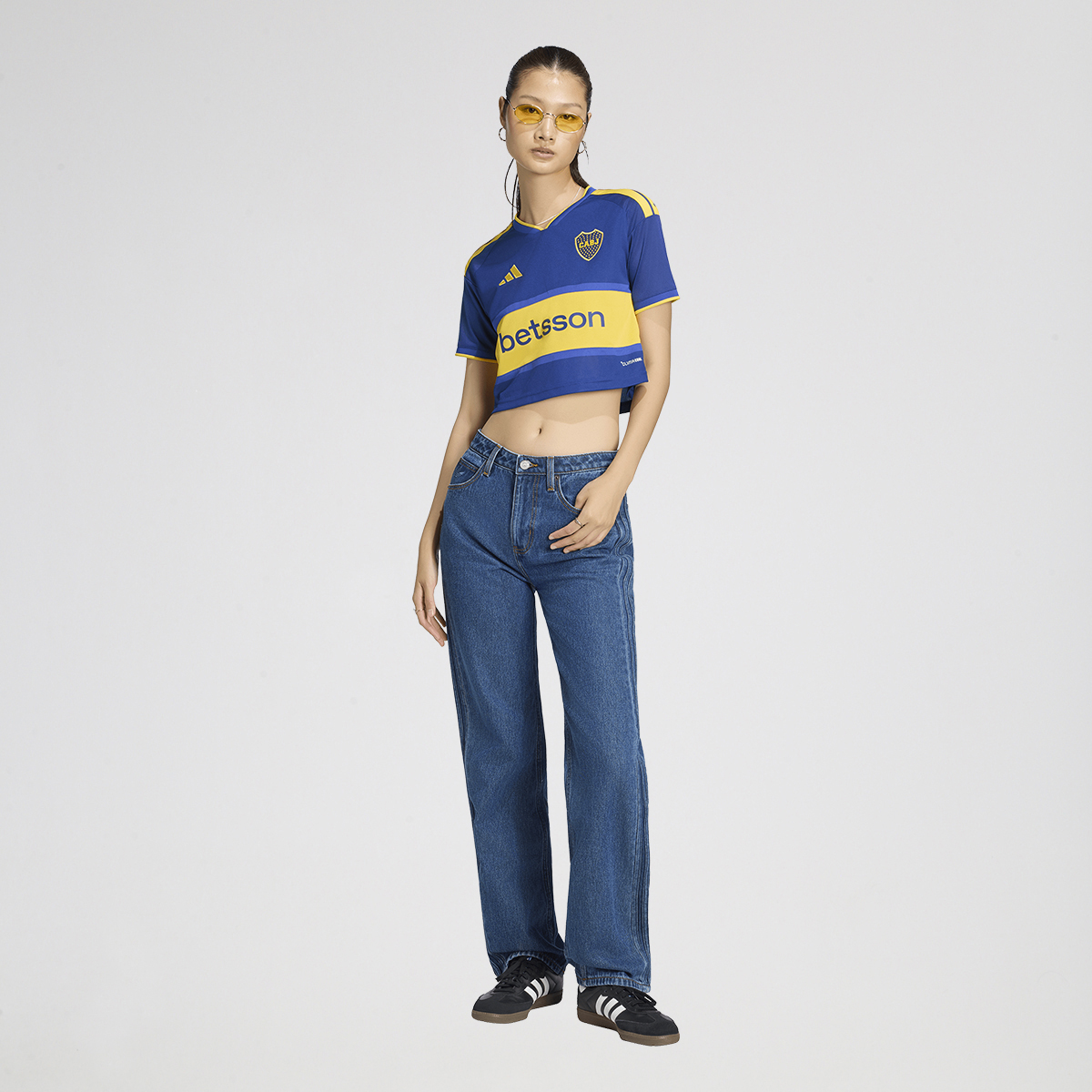 Camiseta Boca Juniors adidas Titular Corta 26 27 Mujer,  image number null