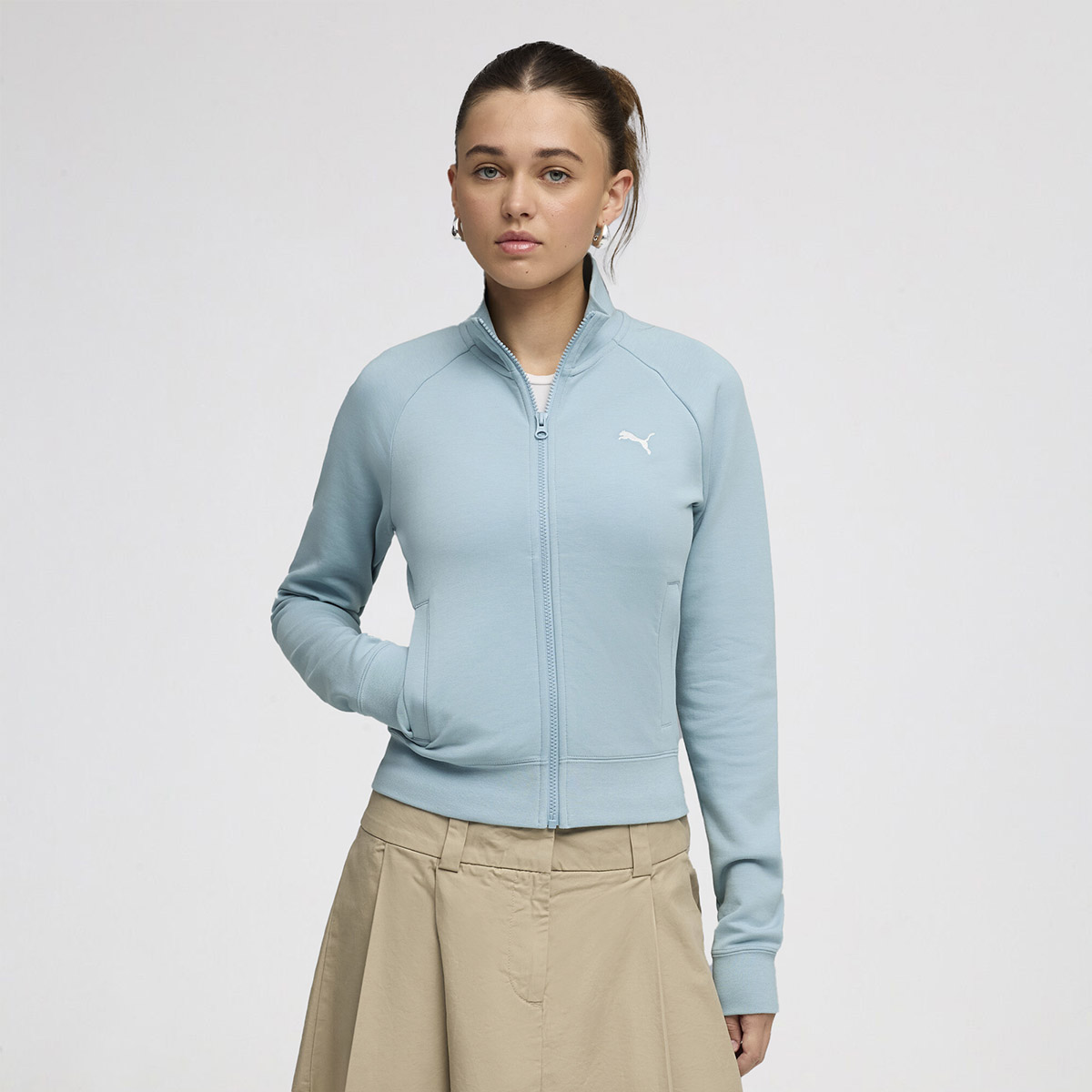 Buzo con cierre puma essentials semi ajustado mujer