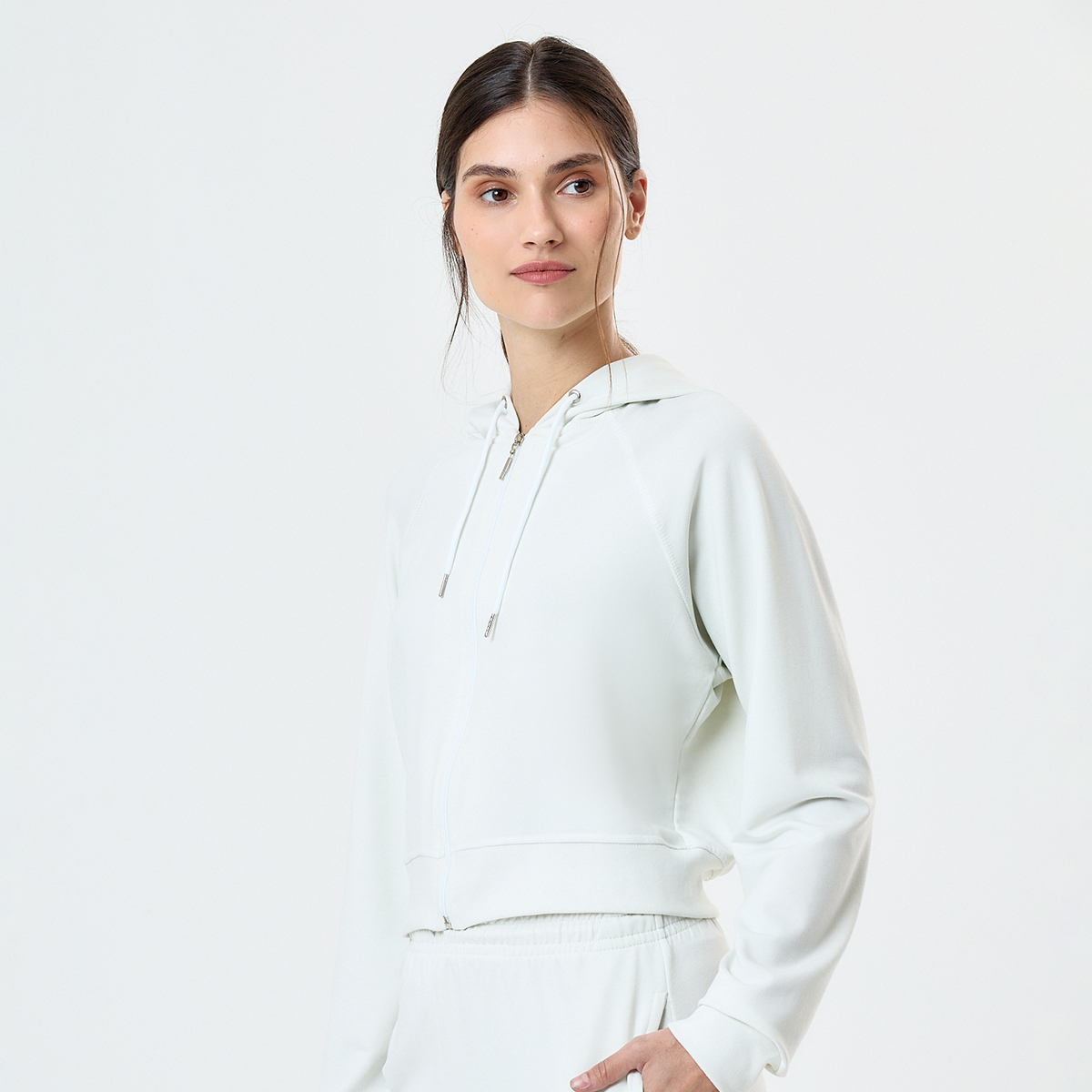Buzo  Loop Up Lounge Soft Mujer- Comfort Blend- Crop/ Con Cierre,  image number null