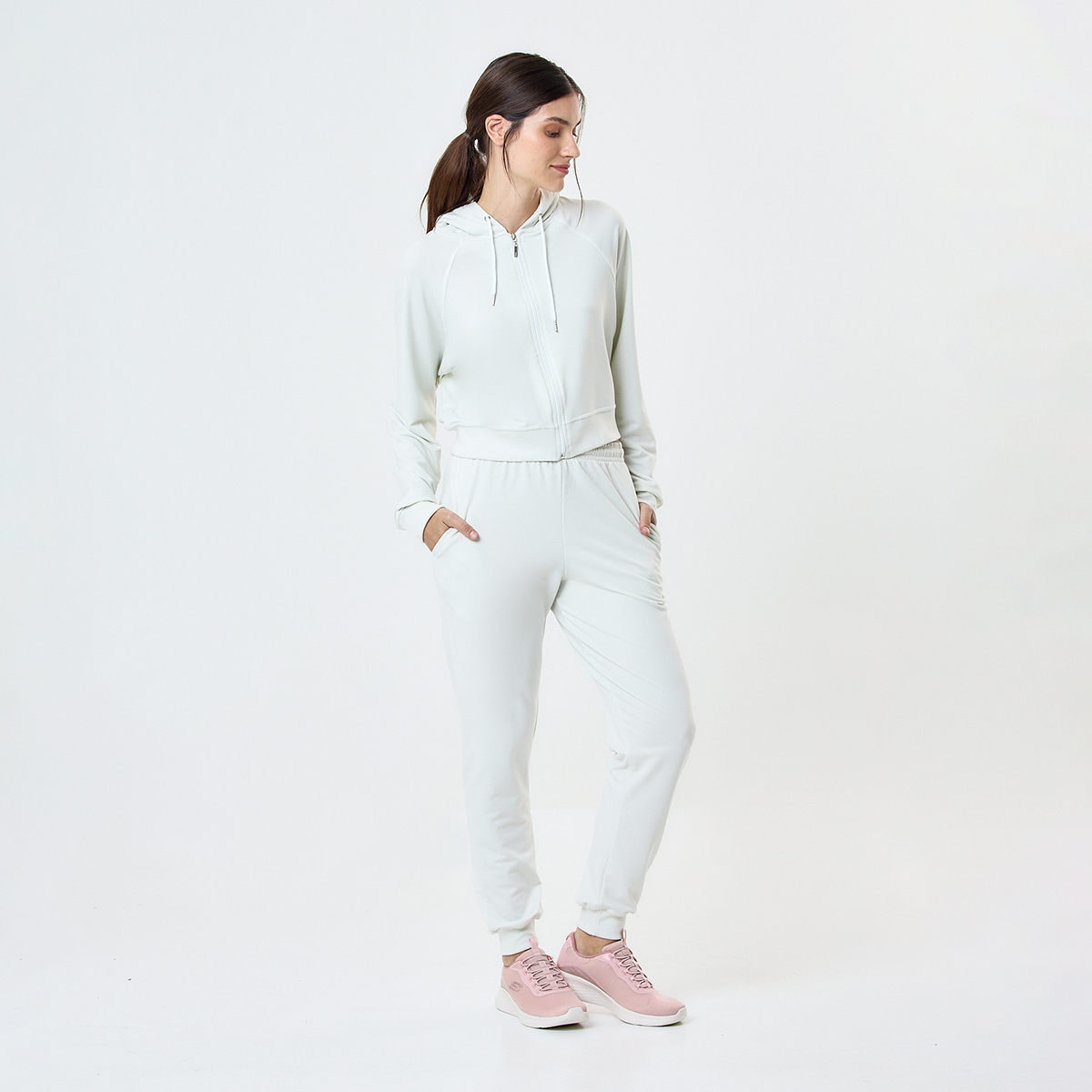 Buzo  Loop Up Lounge Soft Mujer- Comfort Blend- Crop/ Con Cierre,  image number null