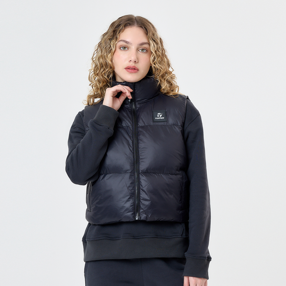 Chaleco Topper Puffer Cropped Mujer