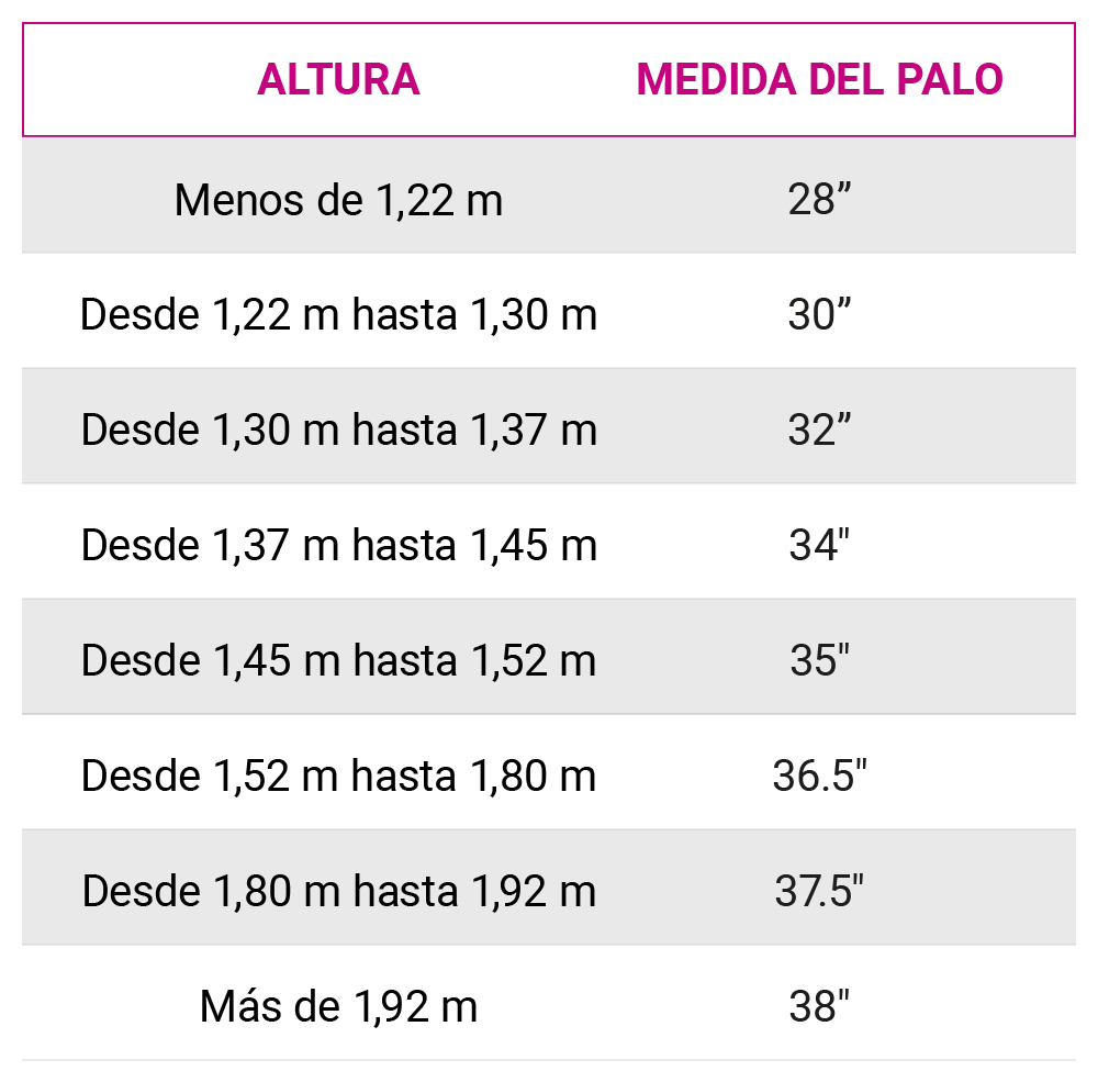 tabla de talles Osaka